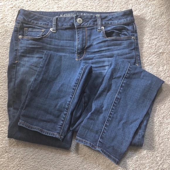 American Eagle Blue Skinny Med-cut Jeans Sz 8